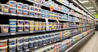 cottage cheese aile in supermarket